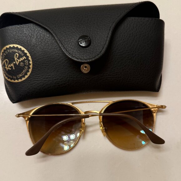 Ray Ban RB3546 Round Metal Frame Sunglasses - Brown Frame, Brown Gradient Lenses main image 6